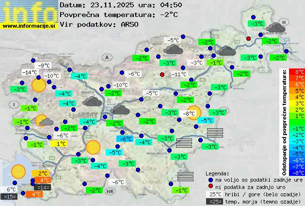 Trenutno vreme po Sloveniji
