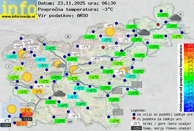 Trenutno vreme po Sloveniji
