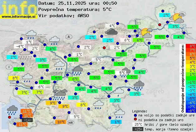 Trenutno vreme po Sloveniji