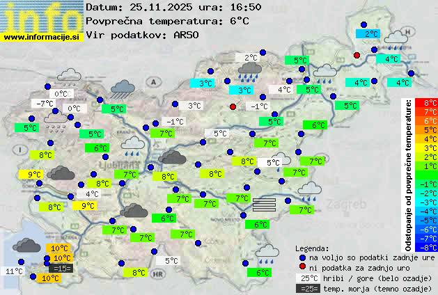 Trenutno vreme po Sloveniji