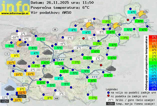 Trenutno vreme po Sloveniji