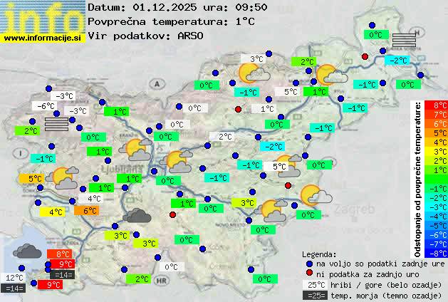 Trenutno vreme po Sloveniji