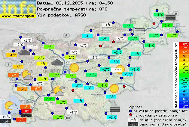 Trenutno vreme po Sloveniji