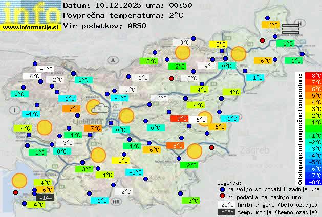 Trenutno vreme po Sloveniji