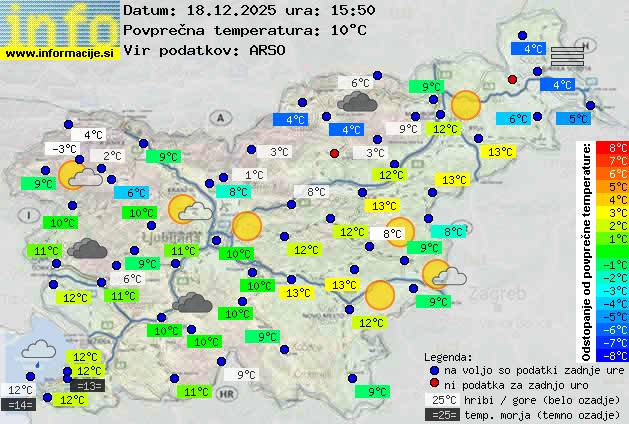 Trenutno vreme po Sloveniji