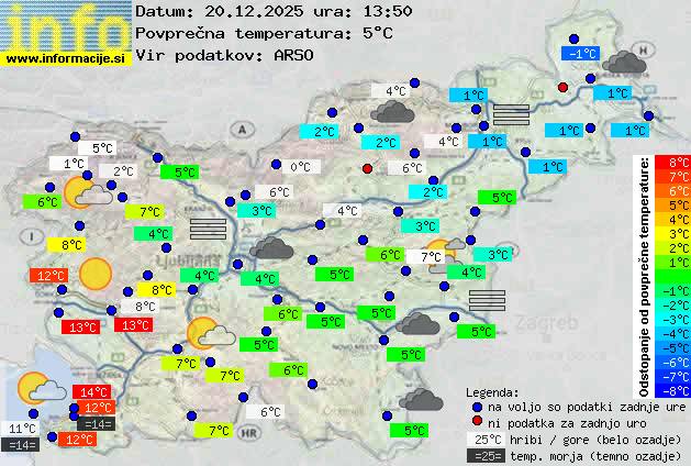 Trenutno vreme po Sloveniji