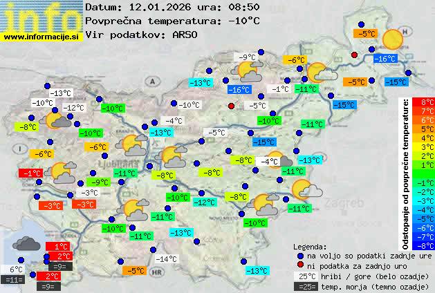 Trenutno vreme po Sloveniji
