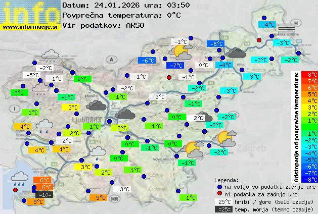 Trenutno vreme po Sloveniji
