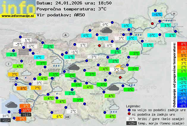Trenutno vreme po Sloveniji
