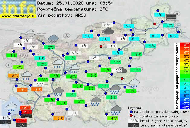 Trenutno vreme po Sloveniji