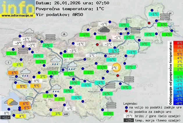 Trenutno vreme po Sloveniji