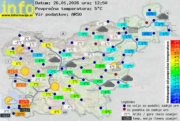 Trenutno vreme po Sloveniji