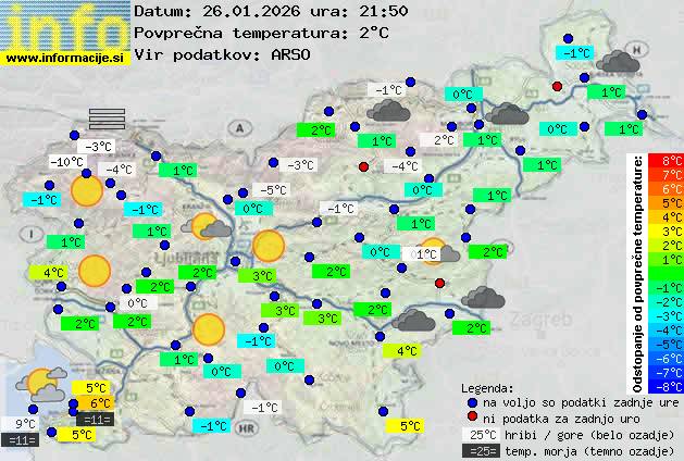 Trenutno vreme po Sloveniji