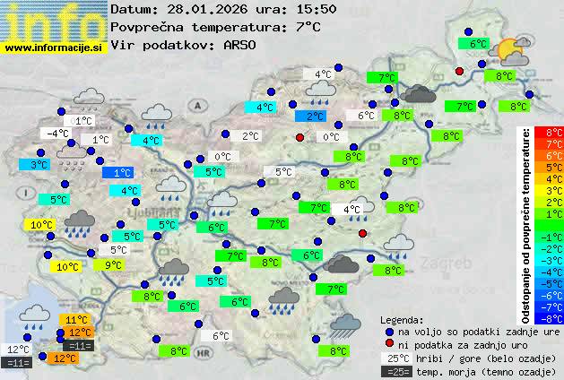 Trenutno vreme po Sloveniji