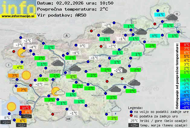 Trenutno vreme po Sloveniji