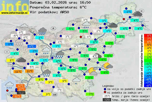Trenutno vreme po Sloveniji