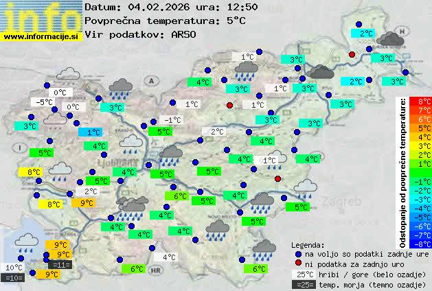 Trenutno vreme po Sloveniji
