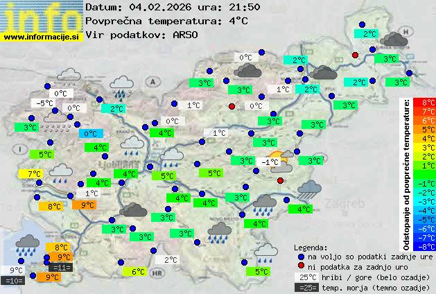 Trenutno vreme po Sloveniji