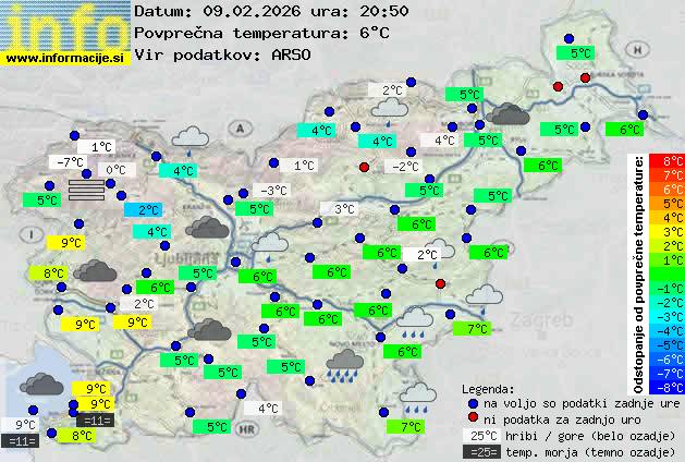 Trenutno vreme po Sloveniji