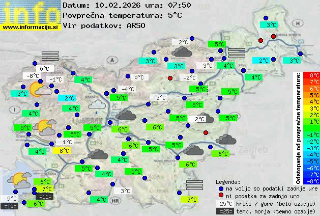 Trenutno vreme po Sloveniji