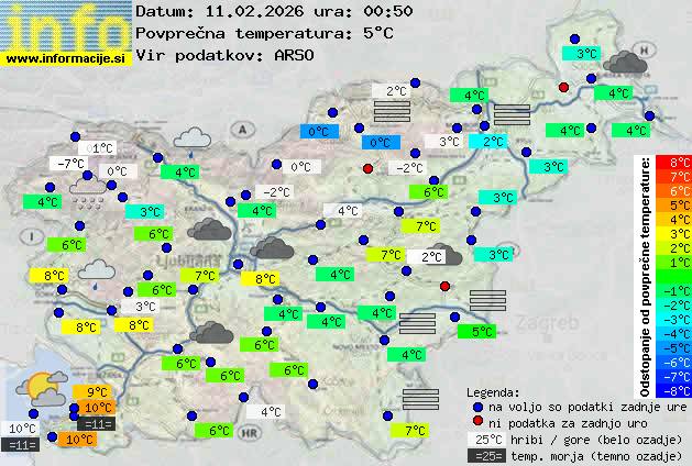 Trenutno vreme po Sloveniji