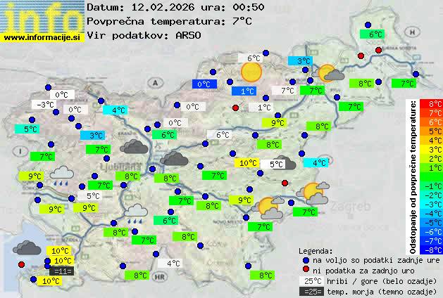 Trenutno vreme po Sloveniji
