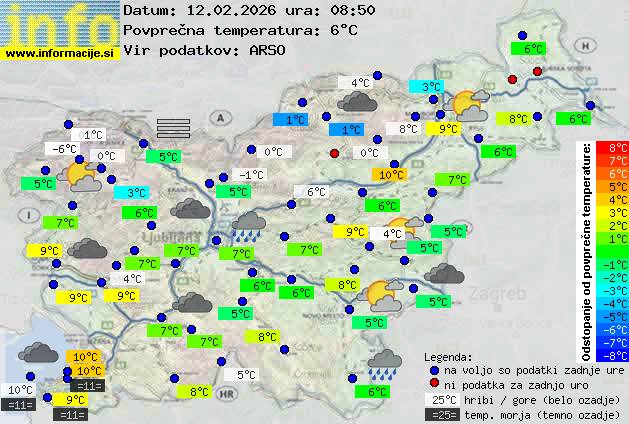 Trenutno vreme po Sloveniji