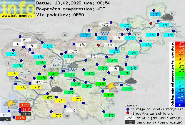 Trenutno vreme po Sloveniji