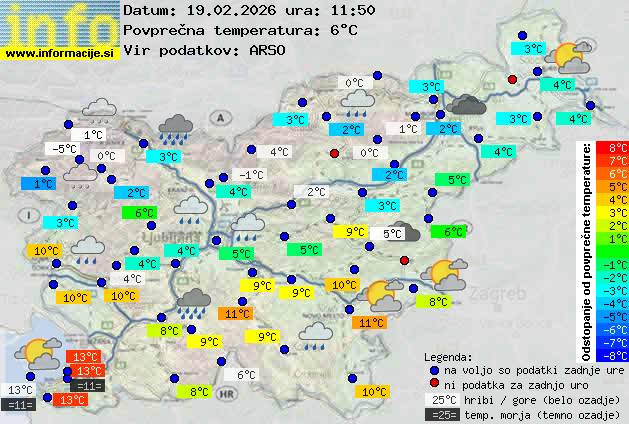 Trenutno vreme po Sloveniji