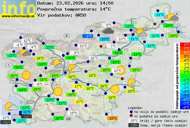 Trenutno vreme po Sloveniji