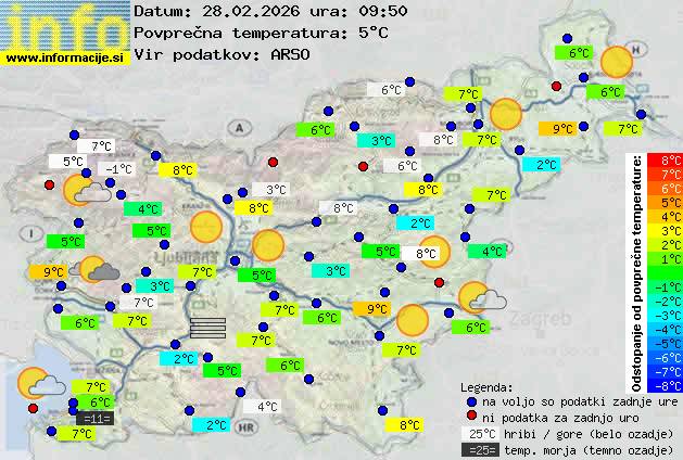 Trenutno vreme po Sloveniji