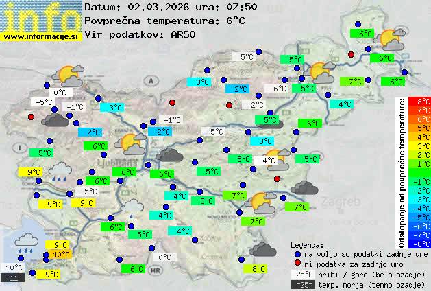 Trenutno vreme po Sloveniji