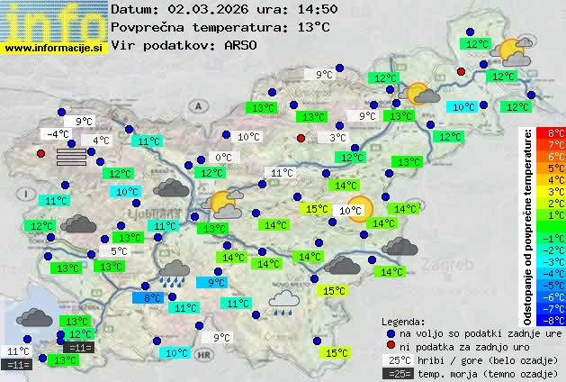 Trenutno vreme po Sloveniji