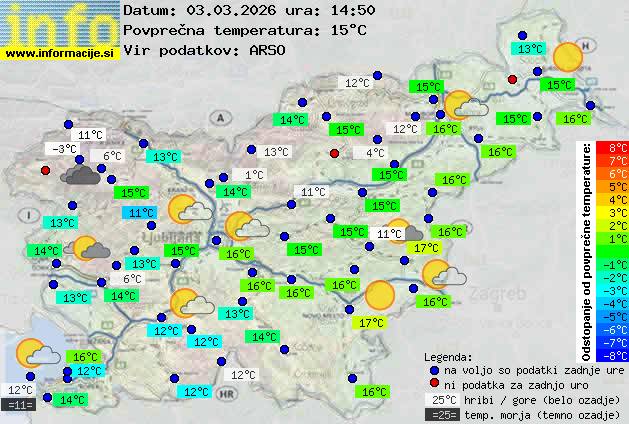 Trenutno vreme po Sloveniji