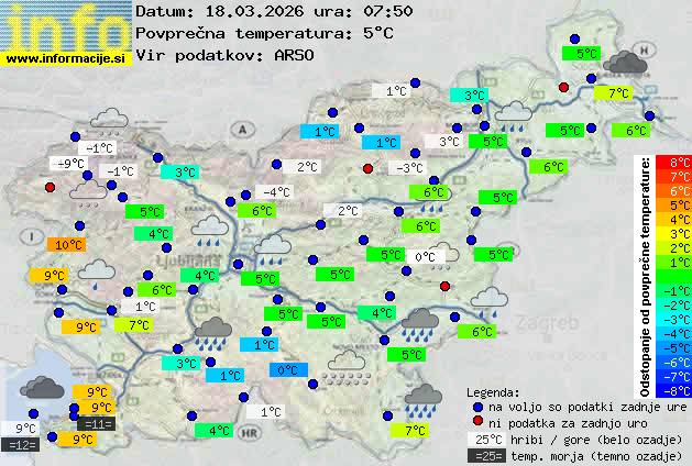 Trenutno vreme po Sloveniji