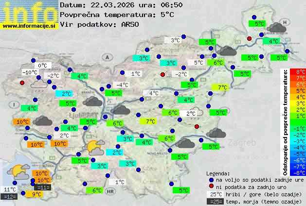 Trenutno vreme po Sloveniji