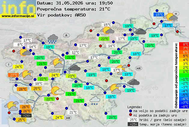 Trenutno vreme po Sloveniji