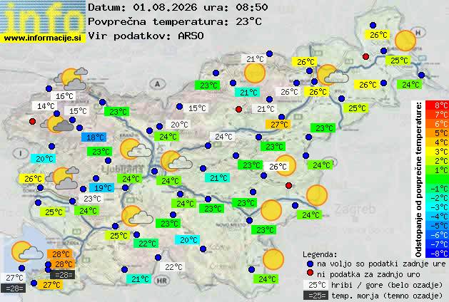 Trenutno vreme po Sloveniji