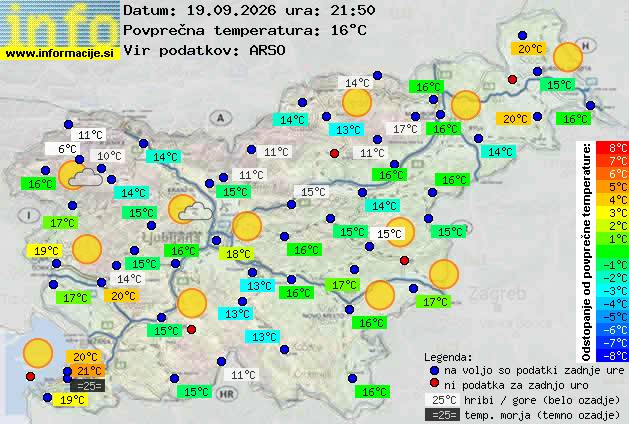 Trenutno vreme po Sloveniji