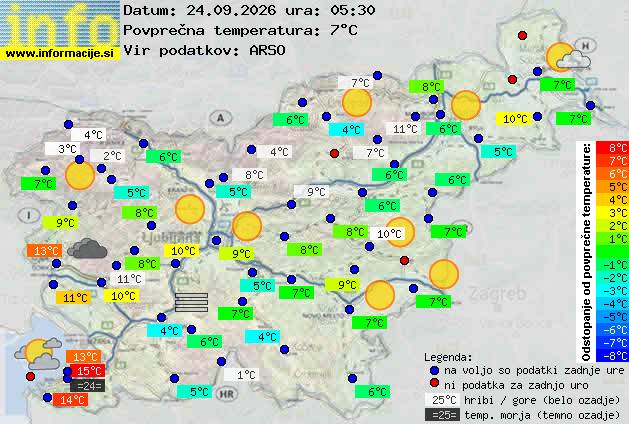 Trenutno vreme po Sloveniji