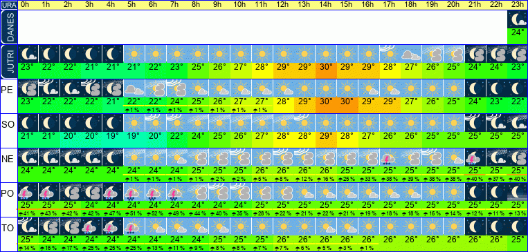 Vreme po urah 7 dni