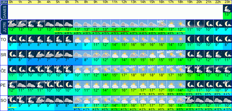 Vreme po urah 7 dni