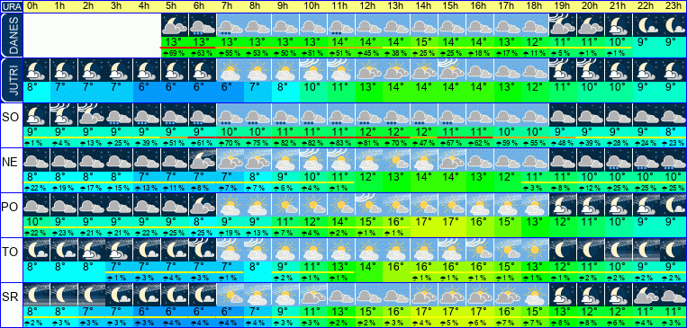 Vreme po urah 7 dni